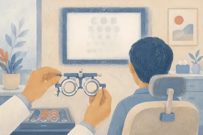Calm Optometry Exam With Vision Chart