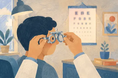 Calm Optometry Exam With Vision Chart