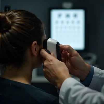Routine Optometry Eye Exam in Modern Clinic