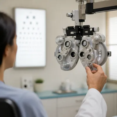 Calm Optometry Exam Room With Vision Chart