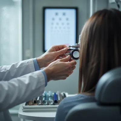 Calm Optometry Exam With Vision Chart