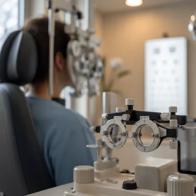 Modern Optometry Exam With Vision Chart