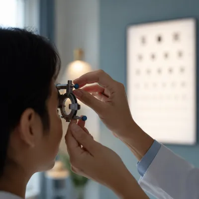 Modern Optometry Eye Exam With Vision Chart