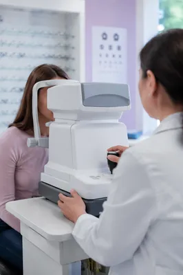 Modern Optometry Eye Exam in Clinic
