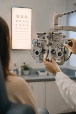 Modern Optometry Exam Room Vision Check