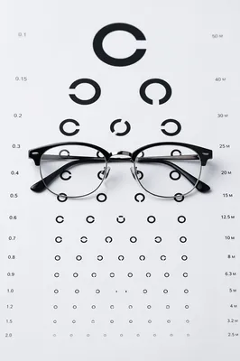 Eyeglasses on Optometry Vision Chart