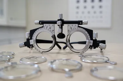 Optometry Trial Frame on Clinic Examination Table