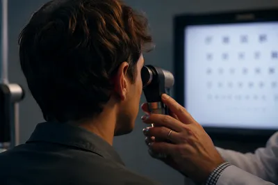 Routine Optometry Exam with Vision Chart