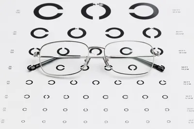 Clean Optometry Vision Chart With Glasses