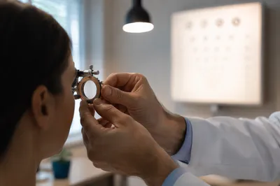 Calm Optometry Eye Exam With Vision Chart