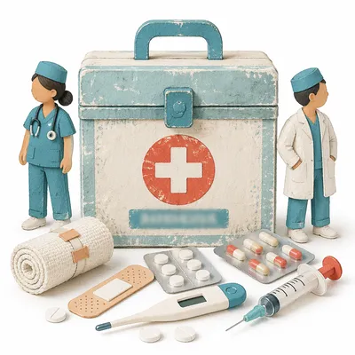 First Aid Kit Emergency Supplies Arrangement