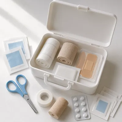 Open First Aid Kit Emergency Supplies