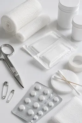 First Aid Emergency Supplies Flat Lay