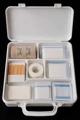 Open First Aid Kit With Supplies