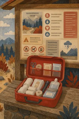 Open First Aid Kit at Park Kiosk