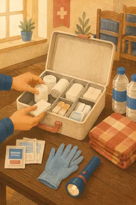 First Aid Kit Prepared in Community Hall