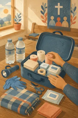 First Aid Supplies in Fellowship Room