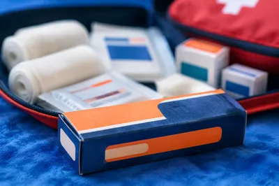 Open First Aid Kit Emergency Supplies
