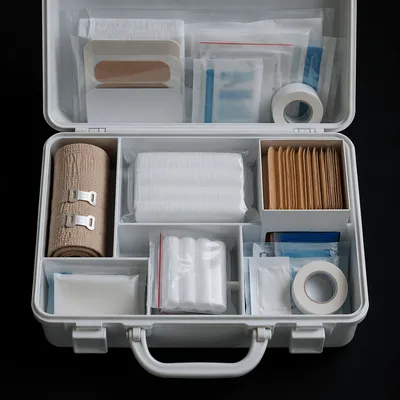 Open First Aid Kit Emergency Supplies