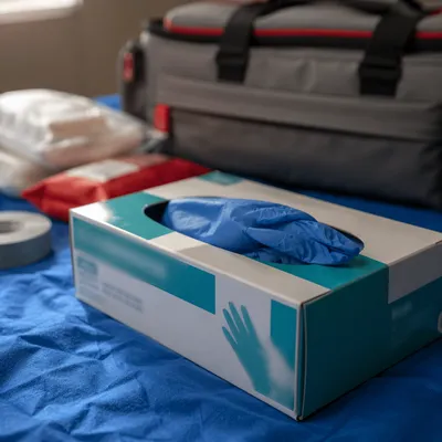 Disposable Gloves with Emergency First Aid Supplies