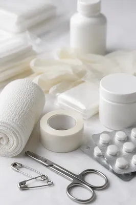 Clean First Aid Emergency Supplies Arrangement