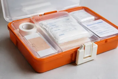 Open Orange First Aid Emergency Kit