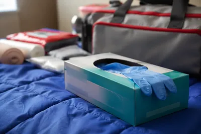 Disposable Gloves with Emergency First Aid Supplies