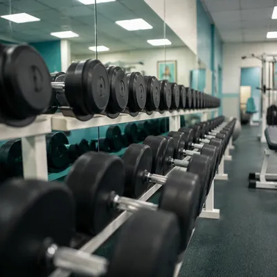 Rehabilitation Gym Dumbbells in Clinical Light