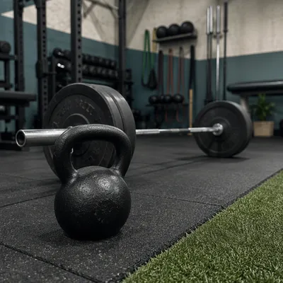 Kettlebell and Barbell in Rehab Gym