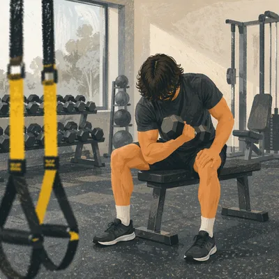 Anonymous Dumbbell Curl in Rehabilitation Gym