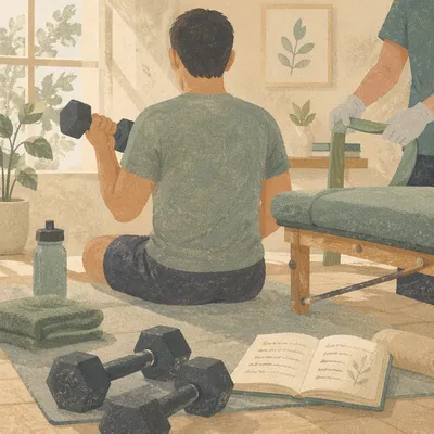 Hopeful Rehabilitation Gym Dumbbell Training