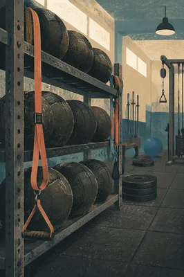Empty Medical Fitness Gym Equipment Rack