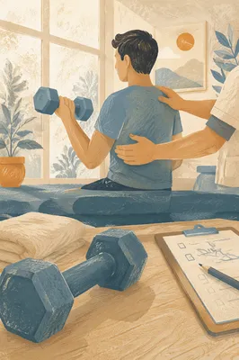 Guided Dumbbell Rehabilitation in Calm Wellness Gym
