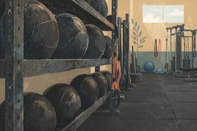 Empty Medical Fitness Gym Equipment Rack