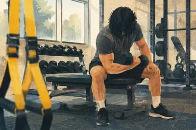 Focused Gym Rehabilitation Dumbbell Training