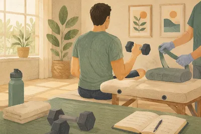 Rehabilitation Gym Dumbbell Training Session