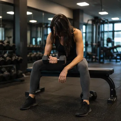 Focused Dumbbell Training in Modern Gym