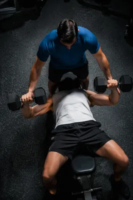 Supervised Dumbbell Chest Press in Medical Gym