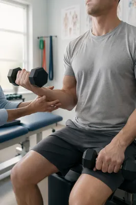 Rehabilitation Dumbbell Training with Therapist Support
