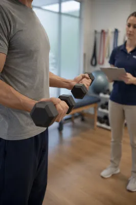 Medical Rehab Strength Training with Dumbbells