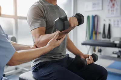Rehabilitation Dumbbell Training with Therapist Guidance