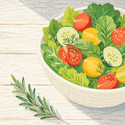 Heart Healthy Salad Bowl Nutrition Concept