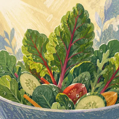 Fresh Green Salad Bowl Close Up