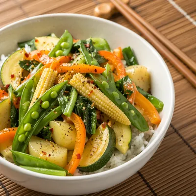 Fresh Vegetable Rice Bowl for Wellness
