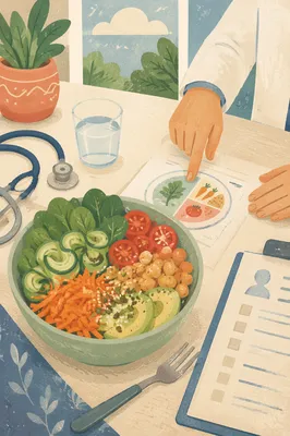 Healthy Salad Bowl in Nutrition Clinic