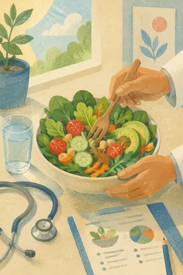 Healthy Salad Bowl in Medical Wellness Setting