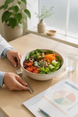 Healthy Salad Bowl in Clinic Nutrition Room