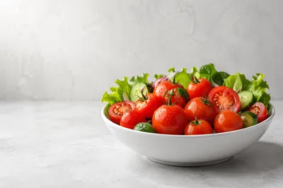 Heart Healthy Salad Bowl With Fresh Vegetables