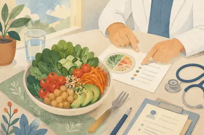 Healthy Salad Bowl in Nutrition Clinic