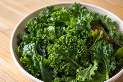 Fresh Kale Salad Bowl for Wellness
